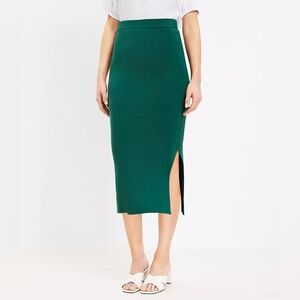 LOFT | Ribbed Side Slit Midi Sweater Skirt